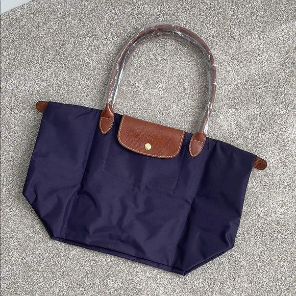 New Longchamp Navy Large Le Pliage Tote Bag - Picture 1 of 8